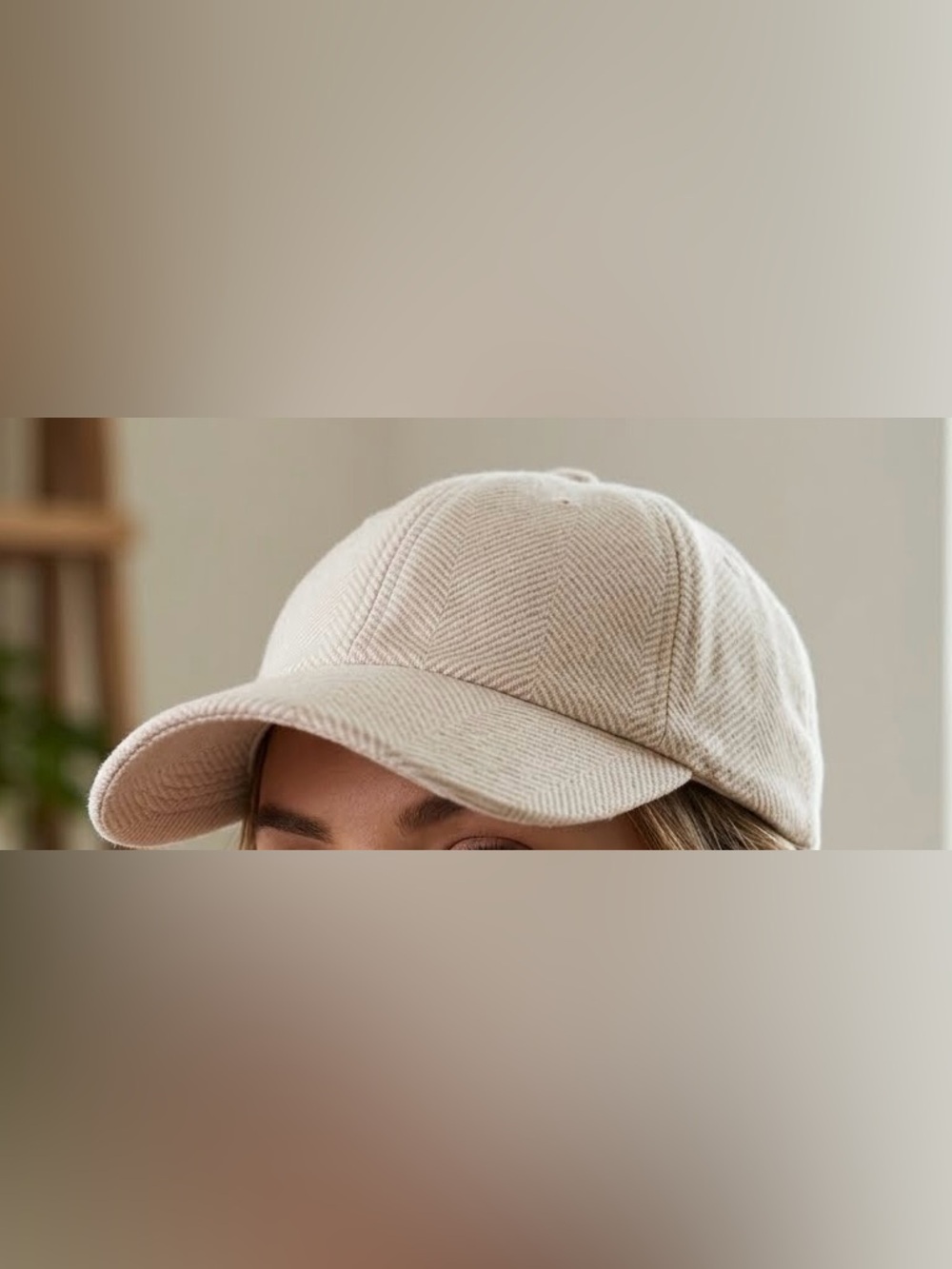 Anthropologie Herringbone Baseball Cap / Hat